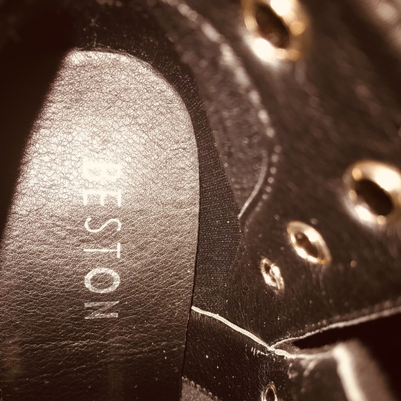 Black V-Cut Grommet Suede Booties - Picture 6 of 6